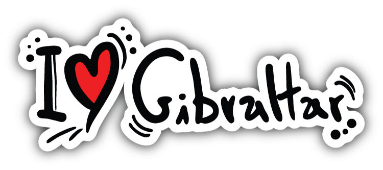 I Love Gibraltar Slogan Car Bumper Sticker Decal 6\'\' x 2\'\'