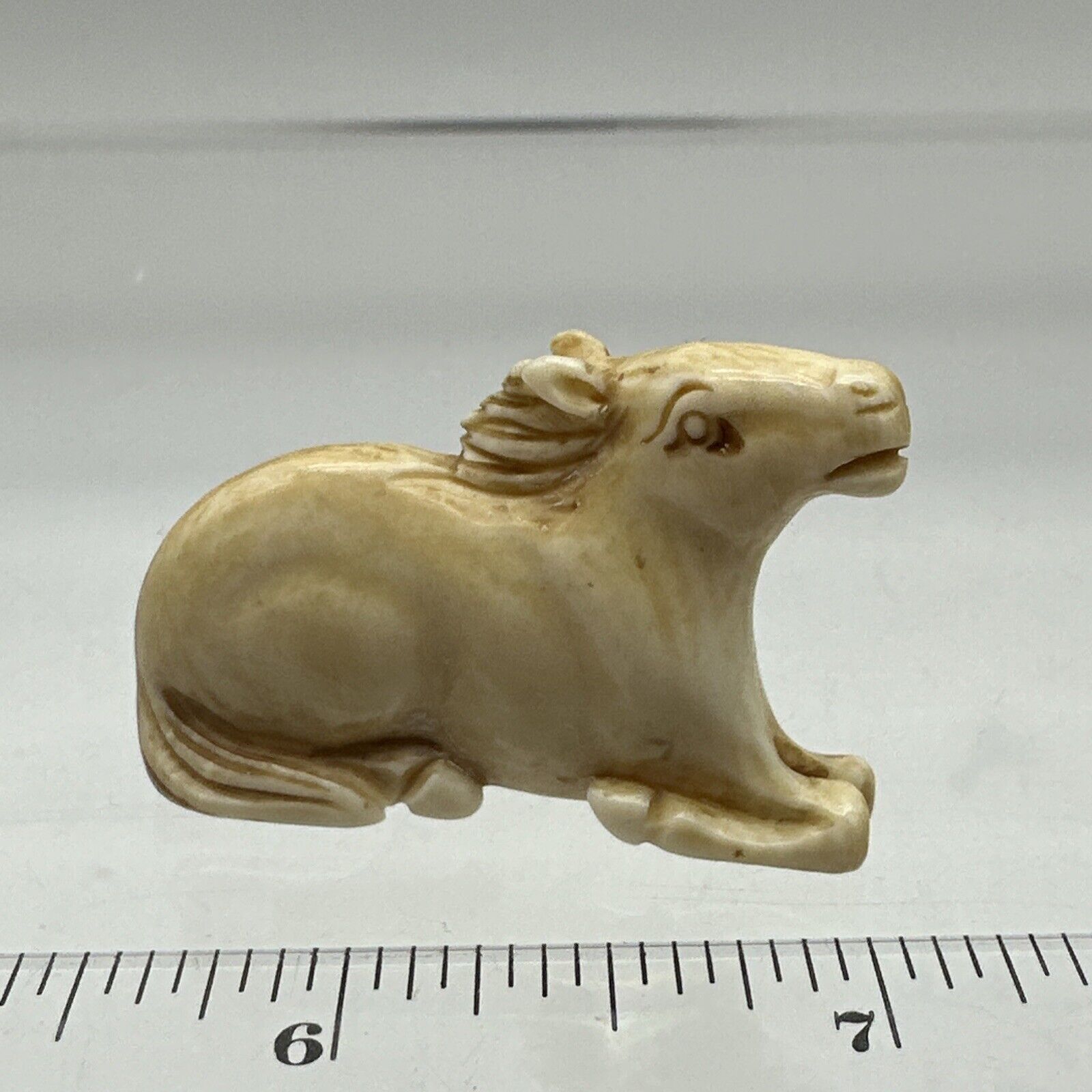 Vintage Initialed Unique Horse East Asian - Likely Japanese Netsuke Bone? J31