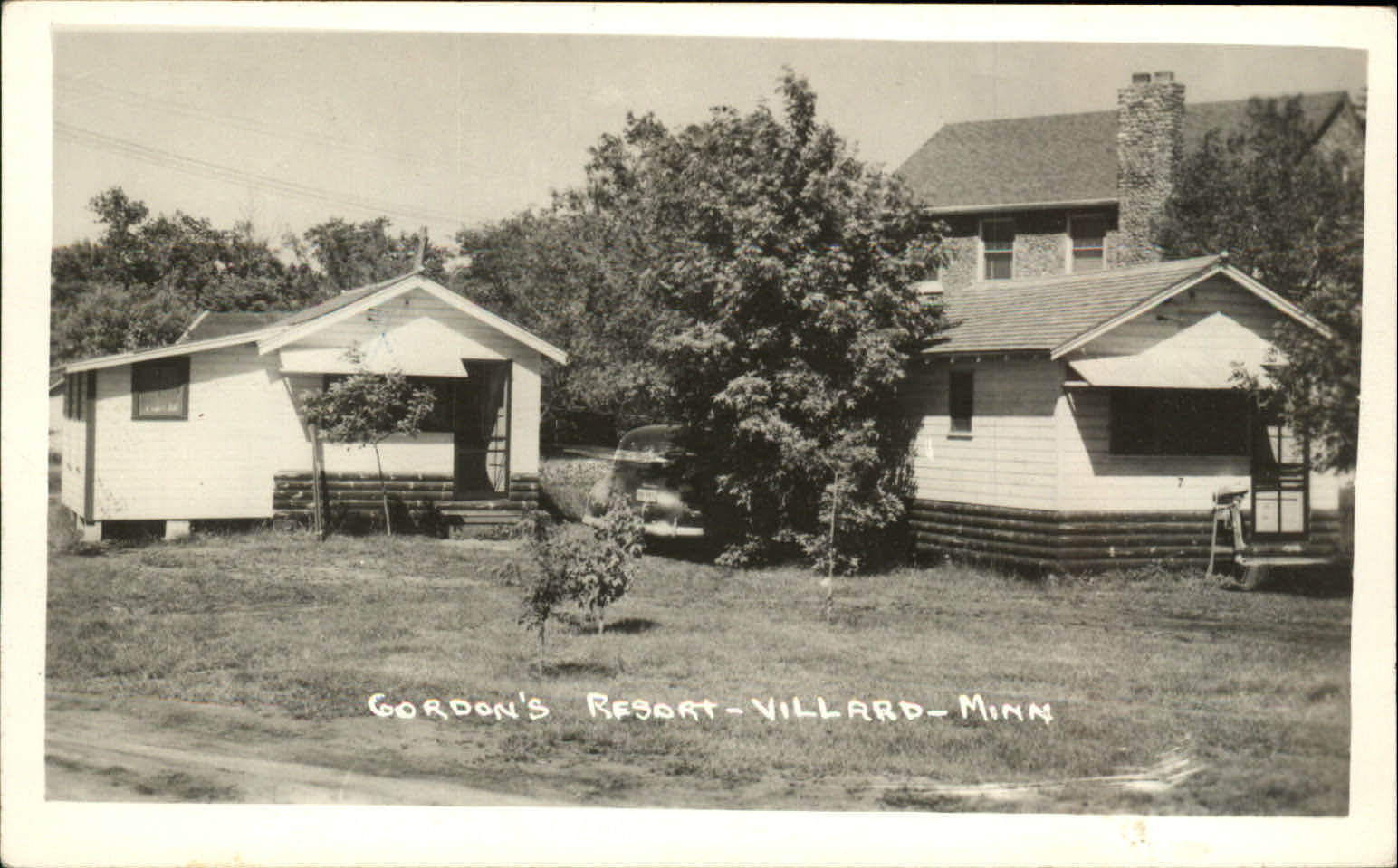 RPPC Villard Minnesota Gordon\'s Resort 1930-50 real photo postcard