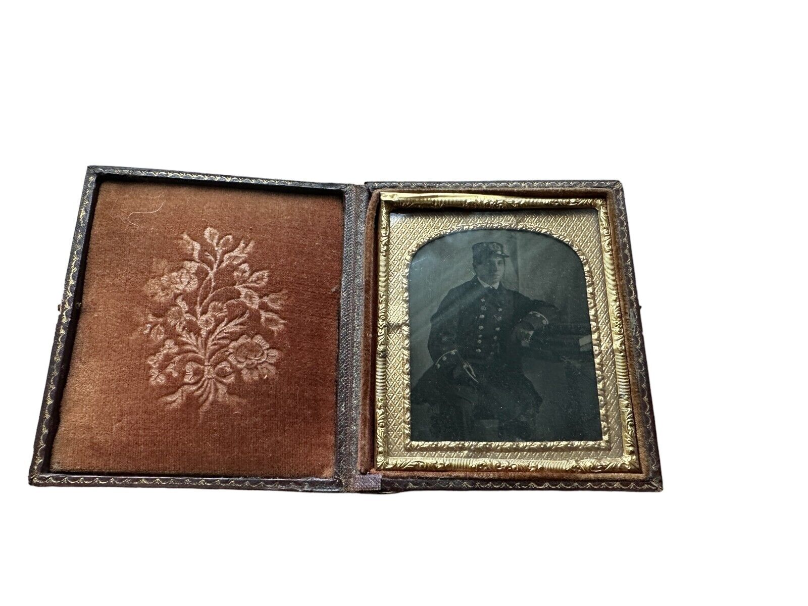 Antique Cased 1/6th Daguerrotype Plate of Naval Officer.