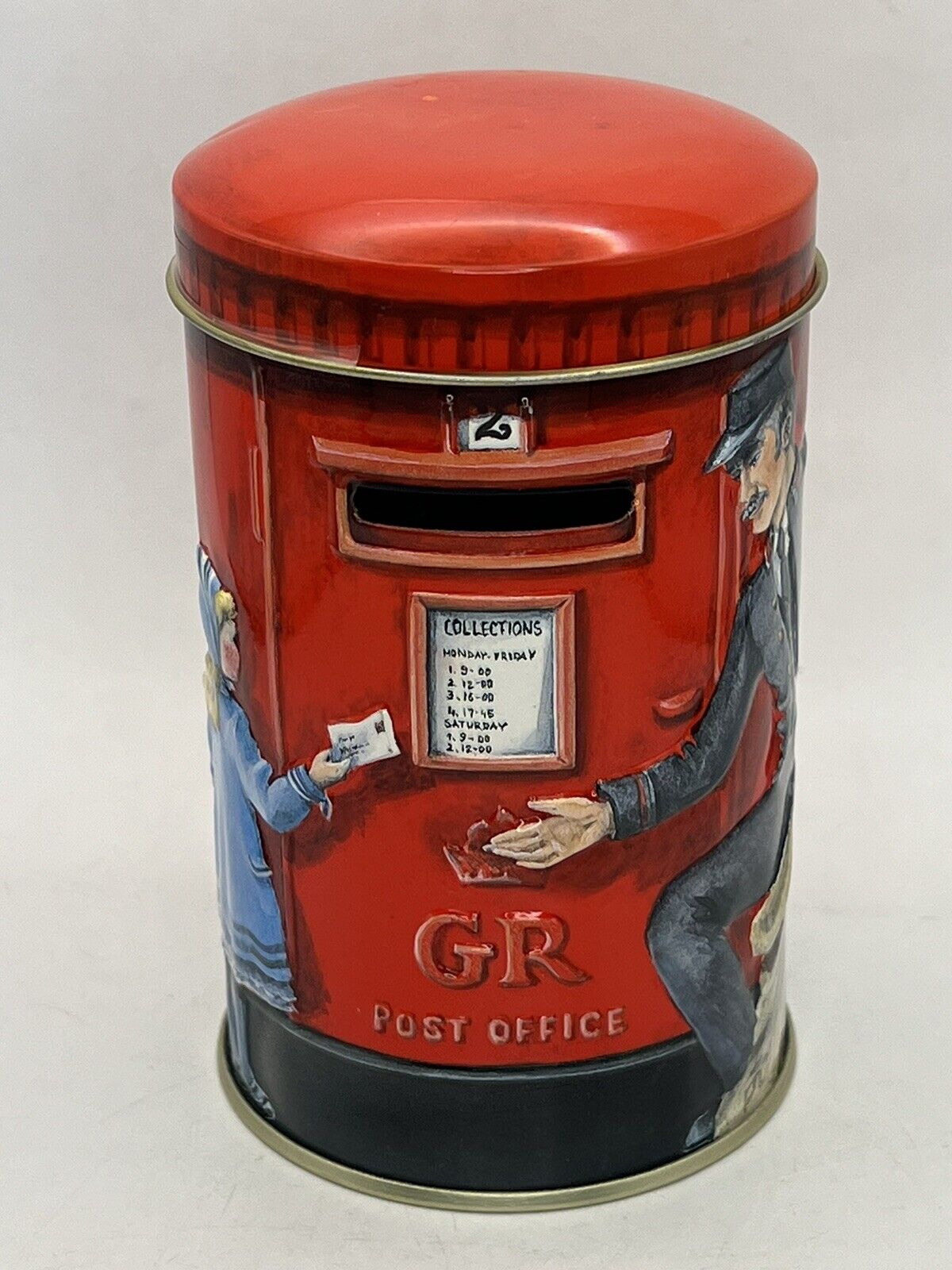 Churchill’s Confectionery English Post Office Box Tin Coin Bank Candy Tin Empty