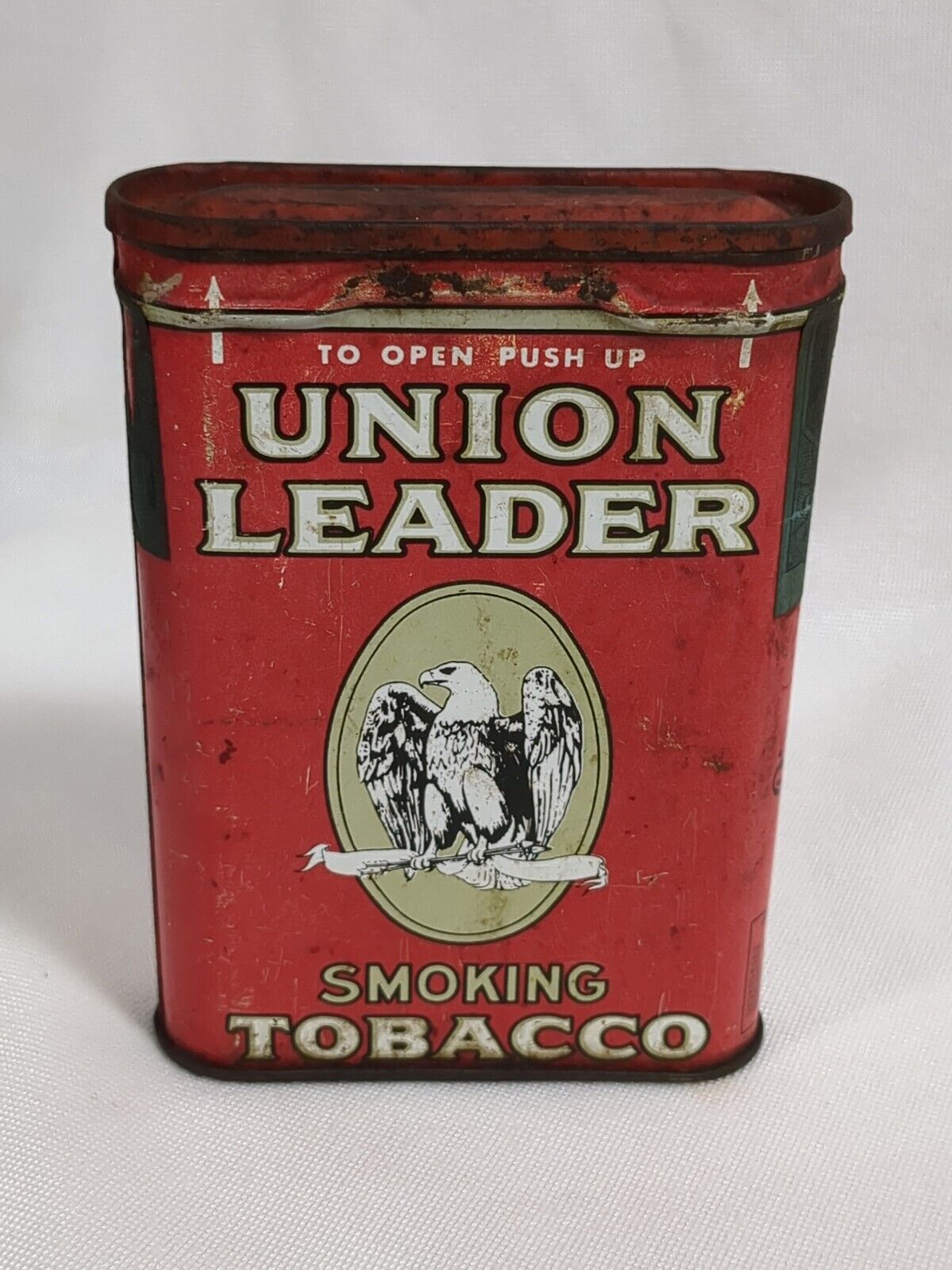 Vintage Union Leader Smoking Tobacco Vertical Pocket Tin