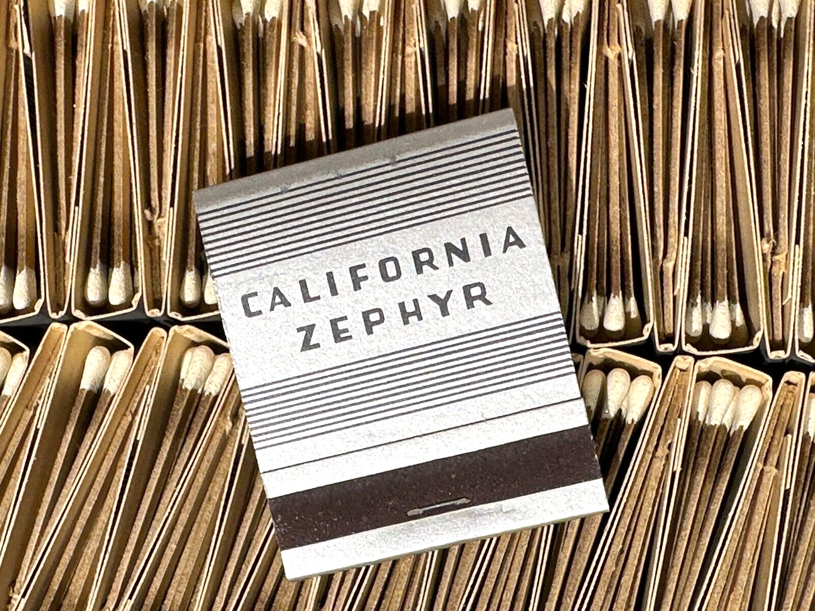 CALIFORNIA ZEPHYR Railroad Vintage Train Matches Full Box Of 50 Individual Books