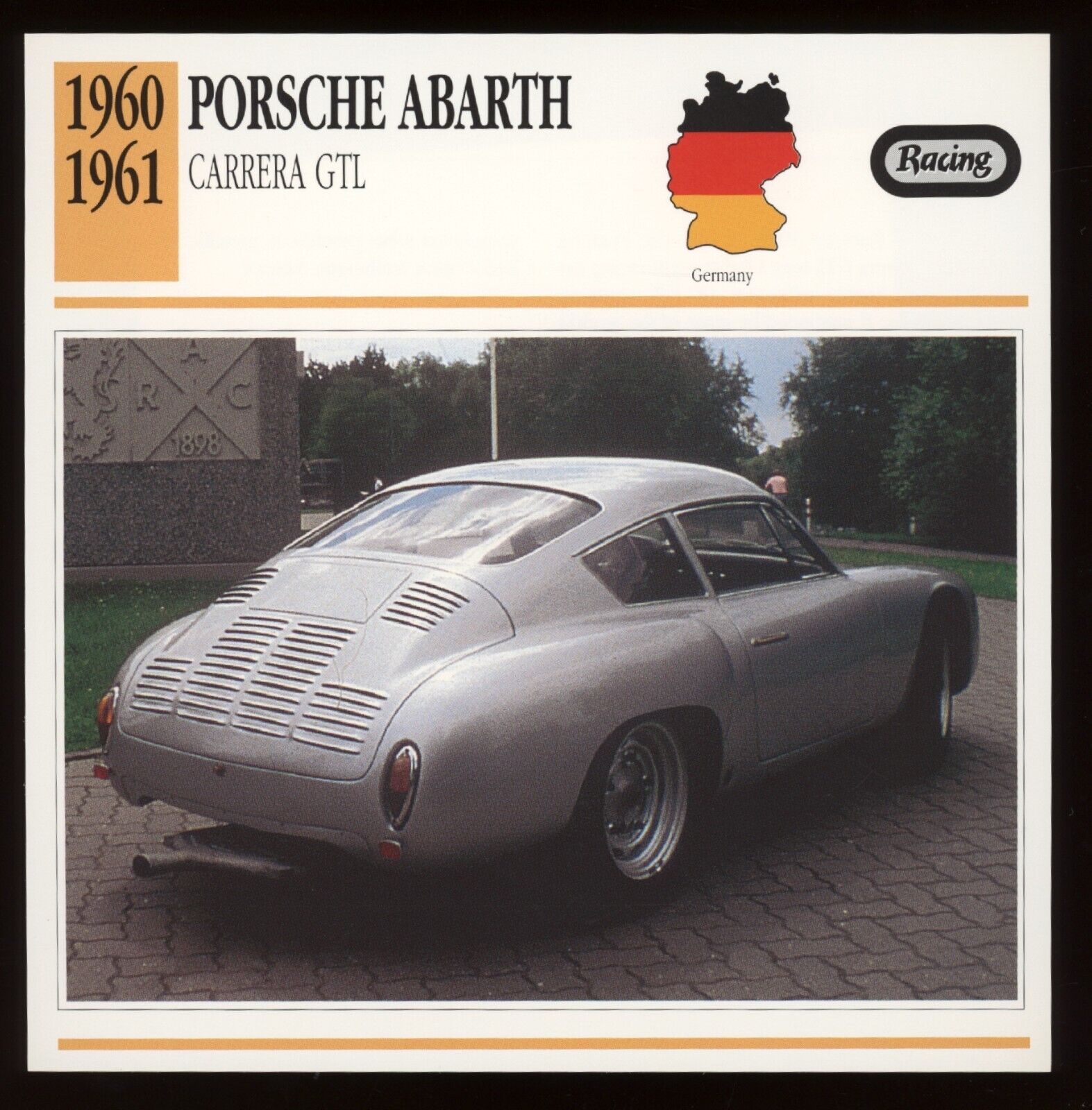 1960 1961  Porsche  Abarth  Carrera GTL Racing  Classic Cars Card