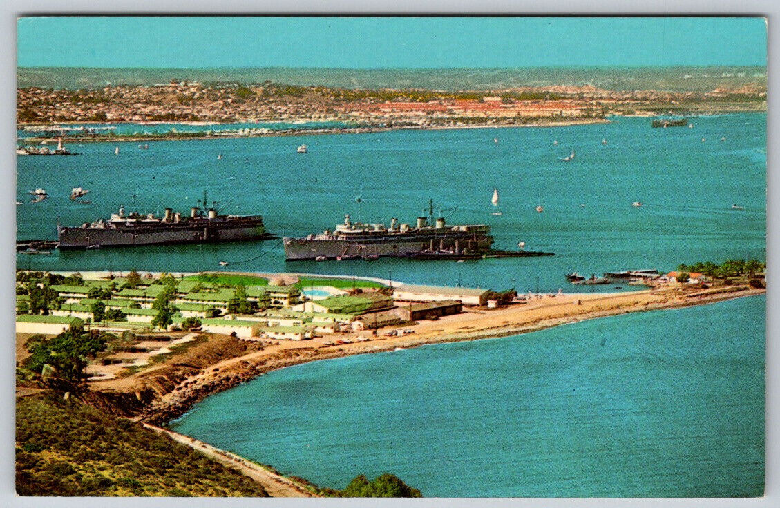 San Diego Bay Cabrillo National Monument Postcard Chrome