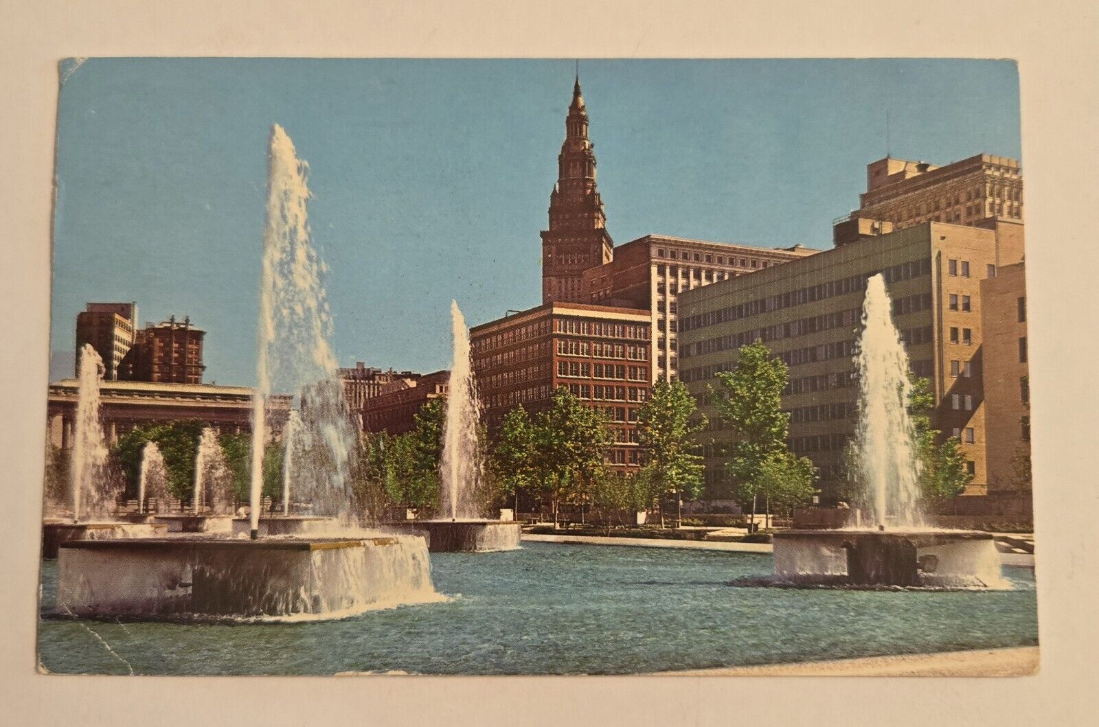 Used 1967 Postcard Cleveland Ohio OH Fountains in Cleveland Auditorium F21 