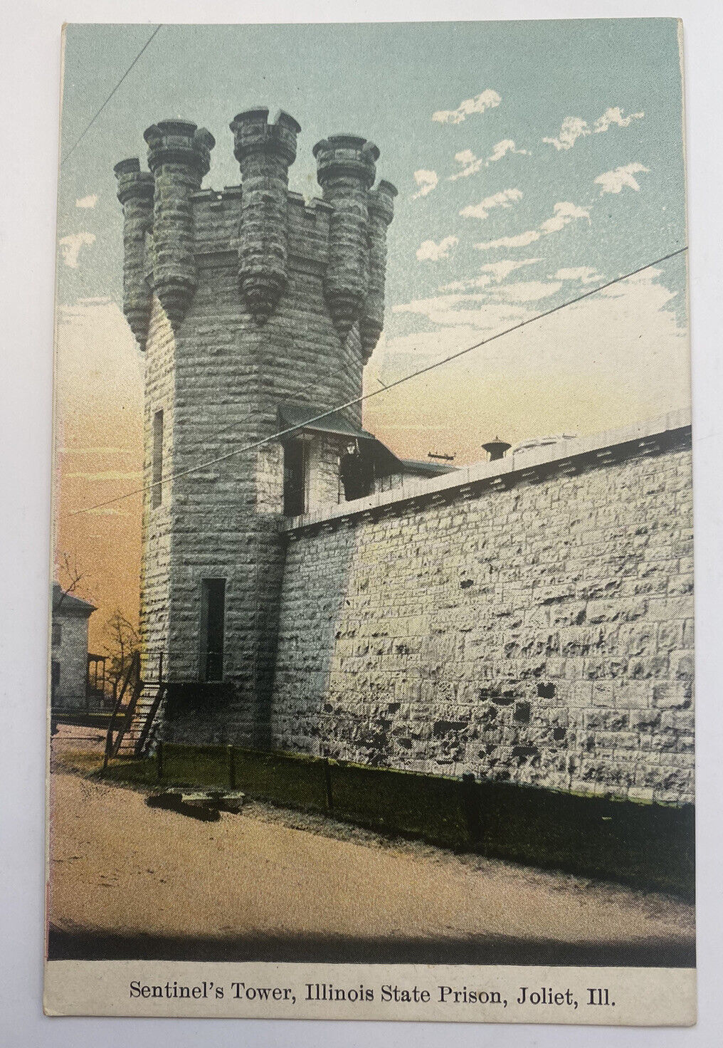 Vintage Postcard c1910 ~ Sentinel\'s Tower Illinois State Prison ~ Joliet IL