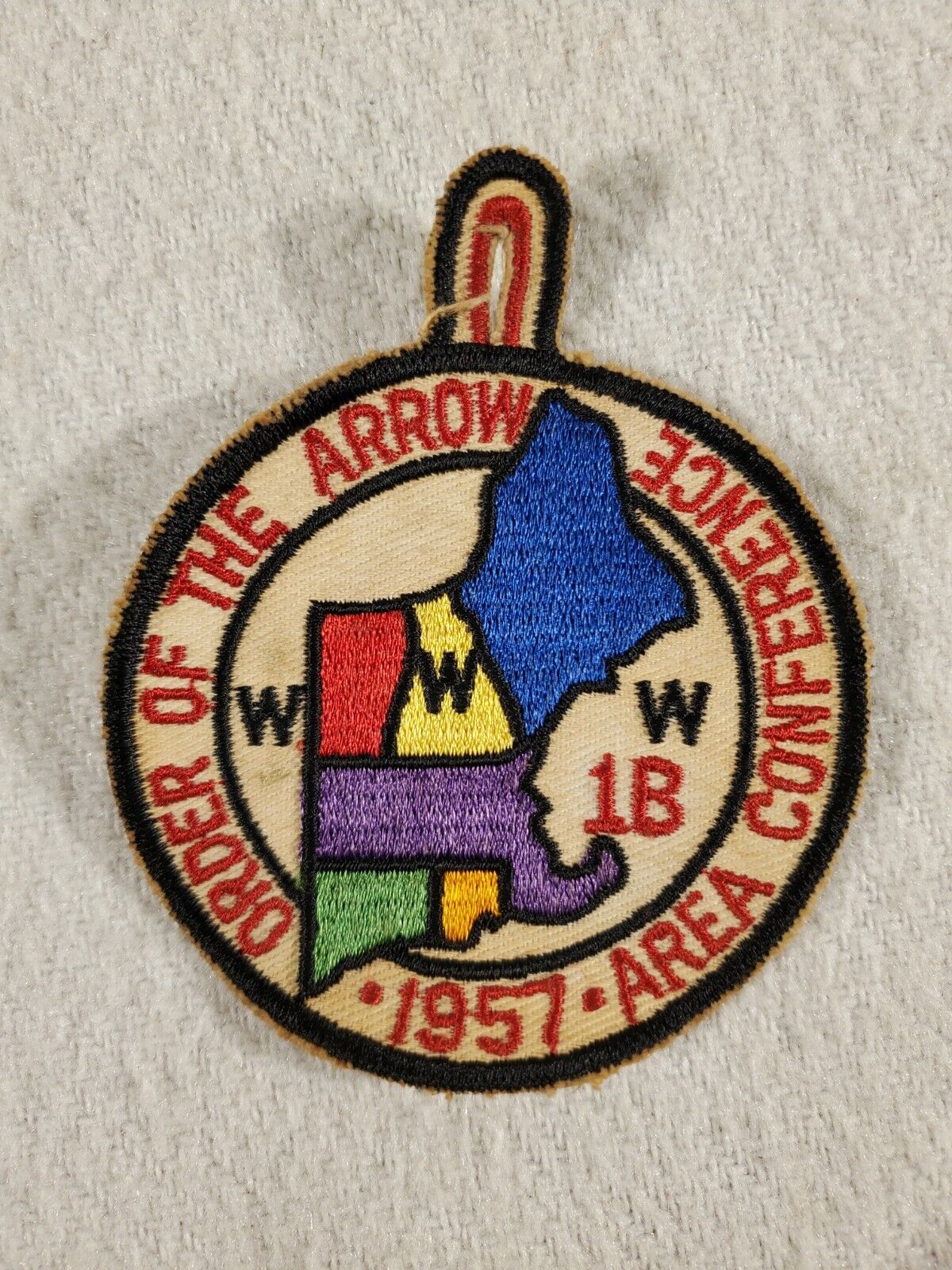 Vtg 1957 BSA WWW OA Area 1B New England Conference Order of the Arrow Patch