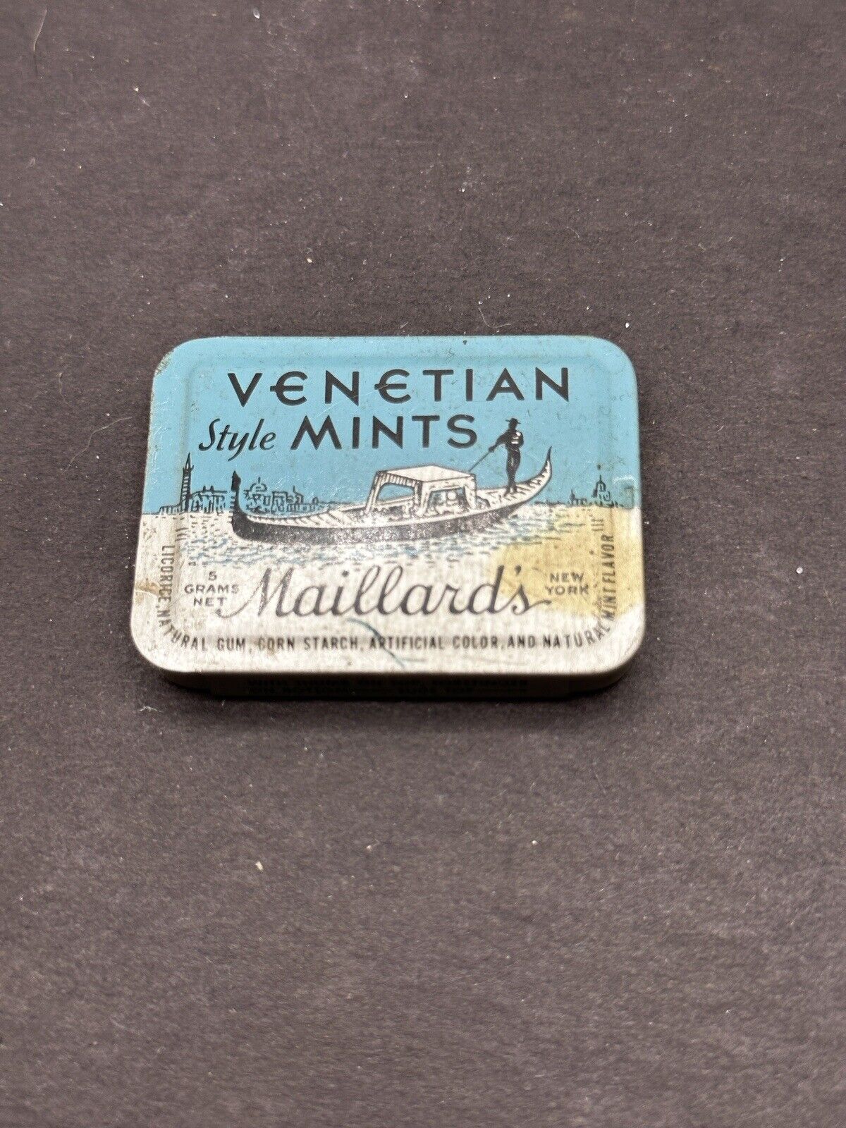 MAILLARD’s Venetian Style Mints - Vintage Tiny Pocket Tin Excellent - 60’s
