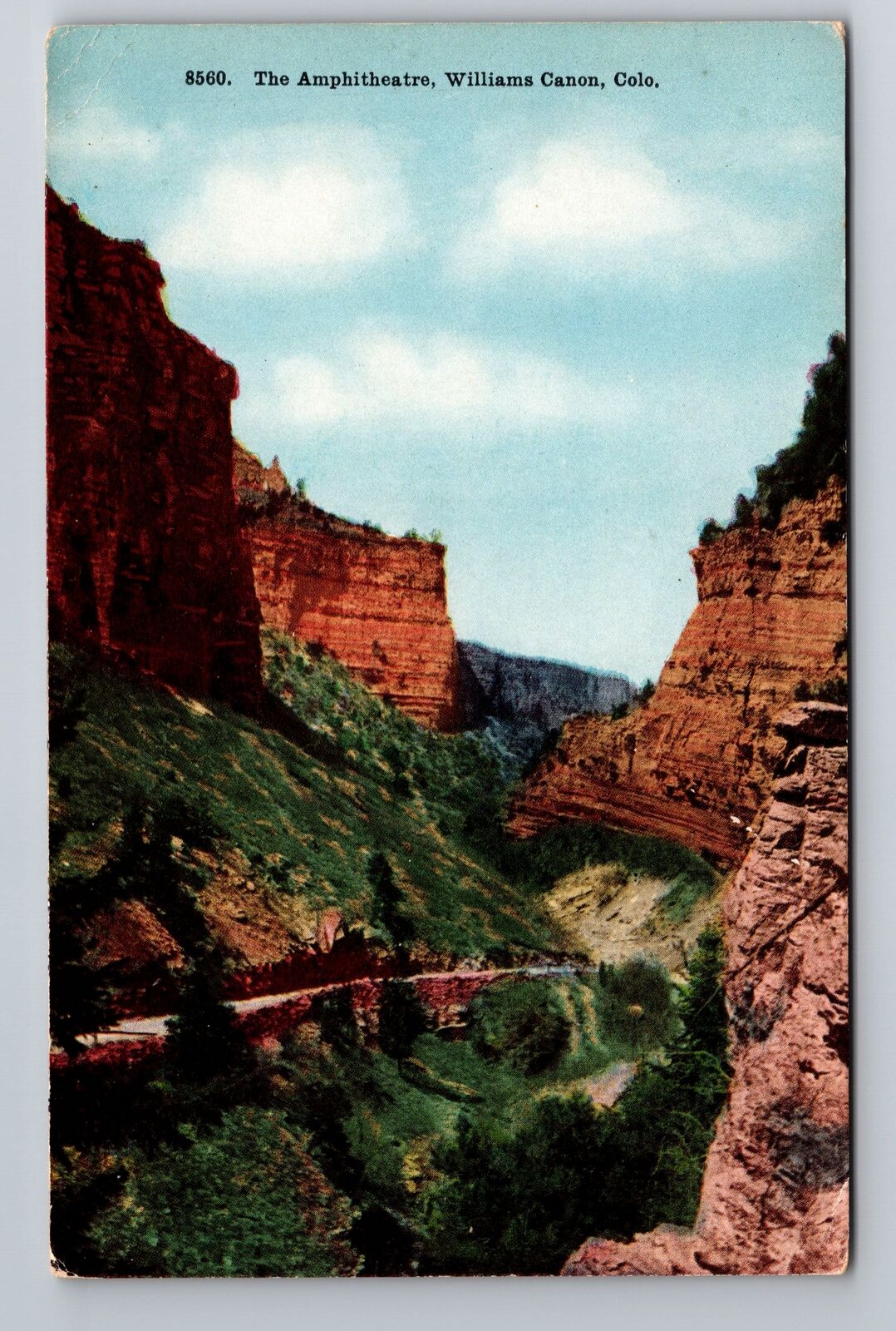Williams Canon CO-Colorado, The Amphitheatre, Antique, Vintage Souvenir Postcard