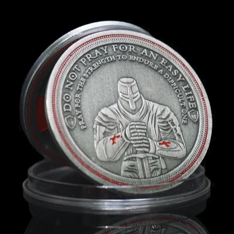 Knights Templar Commemorative Challenge Coin - Silver