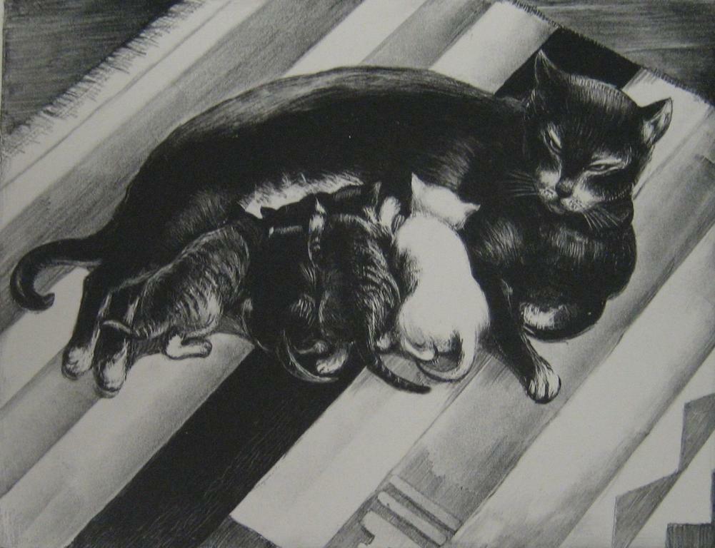 The Family (Cats) : Mabel Dwight : 1928 : Archival Quality Art Print