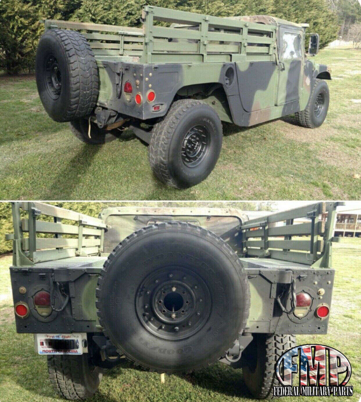 MILITARY HUMVEE SPARE TIRE CARRIER - TAILGATE MOUNTED M998 M1038 H-1 HUMMER