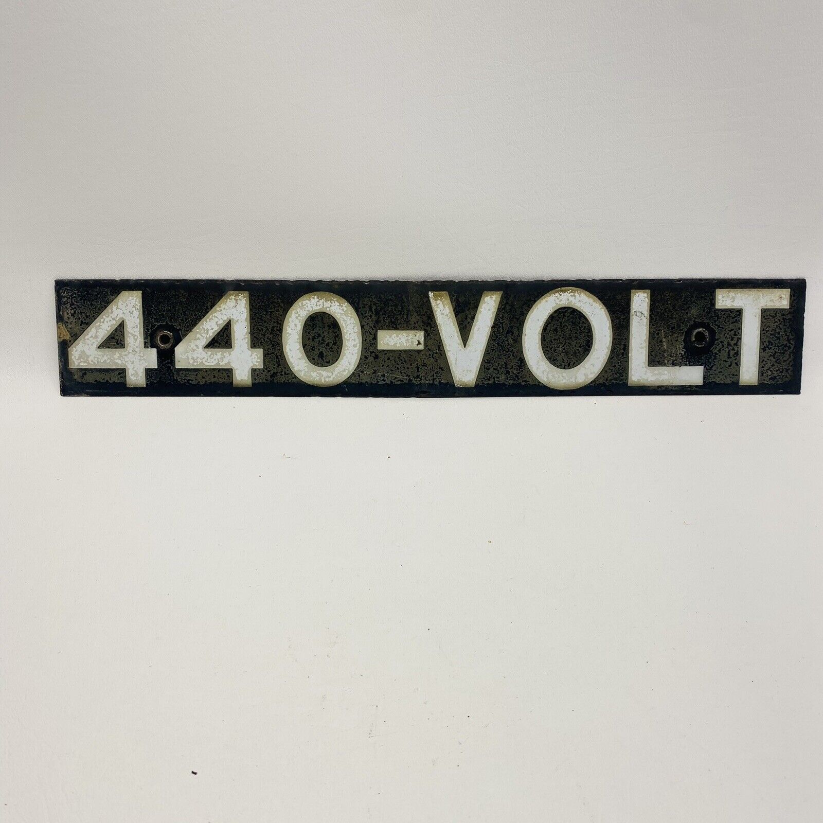 Antique Railroad Porcelain Sign 440 Volt