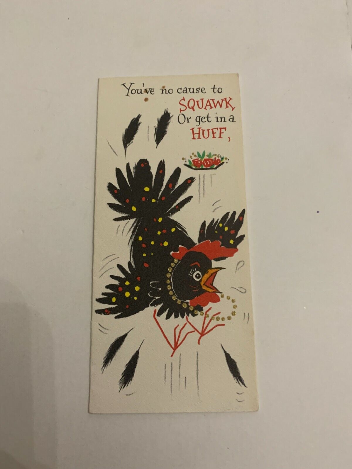 Vintage 1960\'s Happy Birthday Hallmark Humorous Greeting Card Chicken