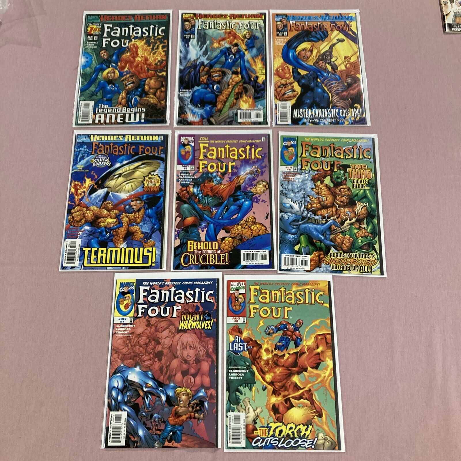 Fantastic Four #1 - #8 V3, 1998, Spider-Man, She-Hulk Silver Surfer HERBIE Namor
