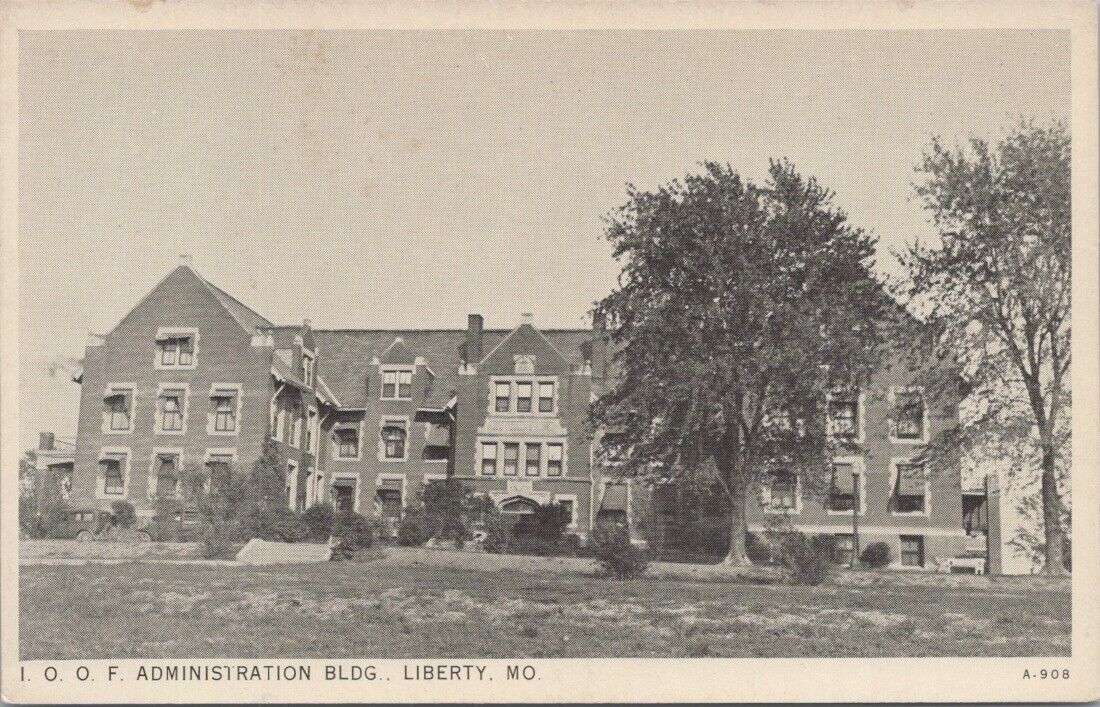 Postcard - Independent Order of Odd Fellows Administration Bldg Liberty MO c1915