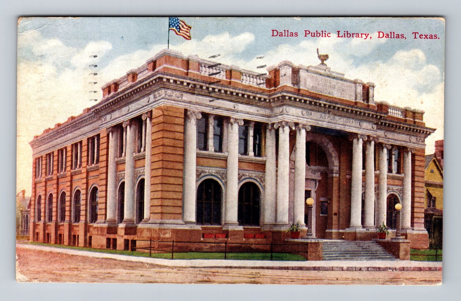 Dallas TX- Texas, Dallas Public Library, Antique, Vintage c1912 Postcard