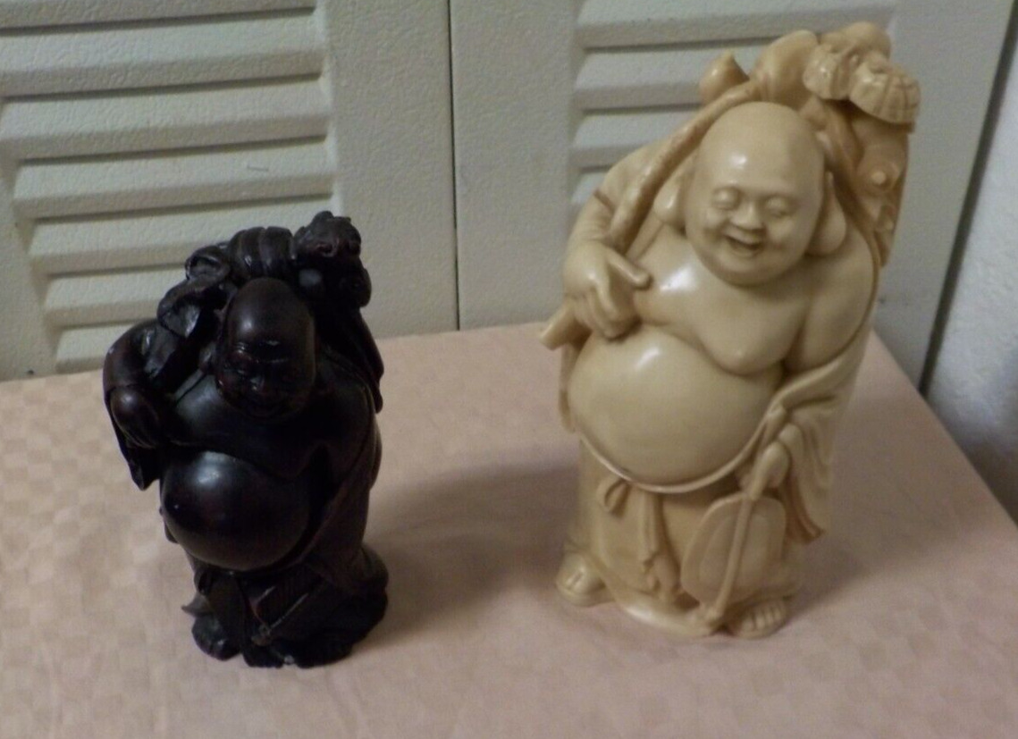 A PAIR OF Buddha of fortune and abundance FIGURINES