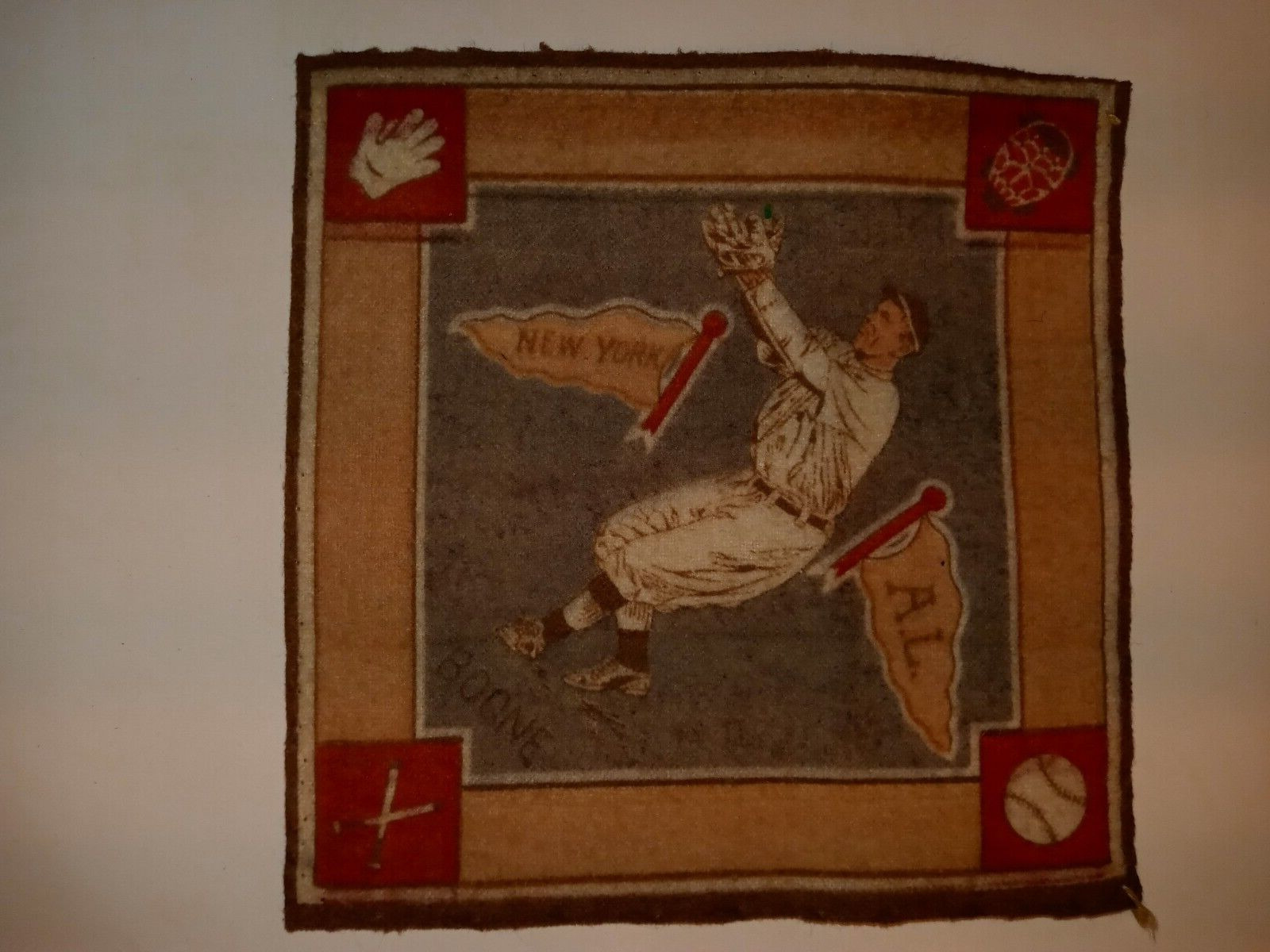 1914 B18 Blankets - Ray Boone New York A.L. Blue Infield Brown Pennants