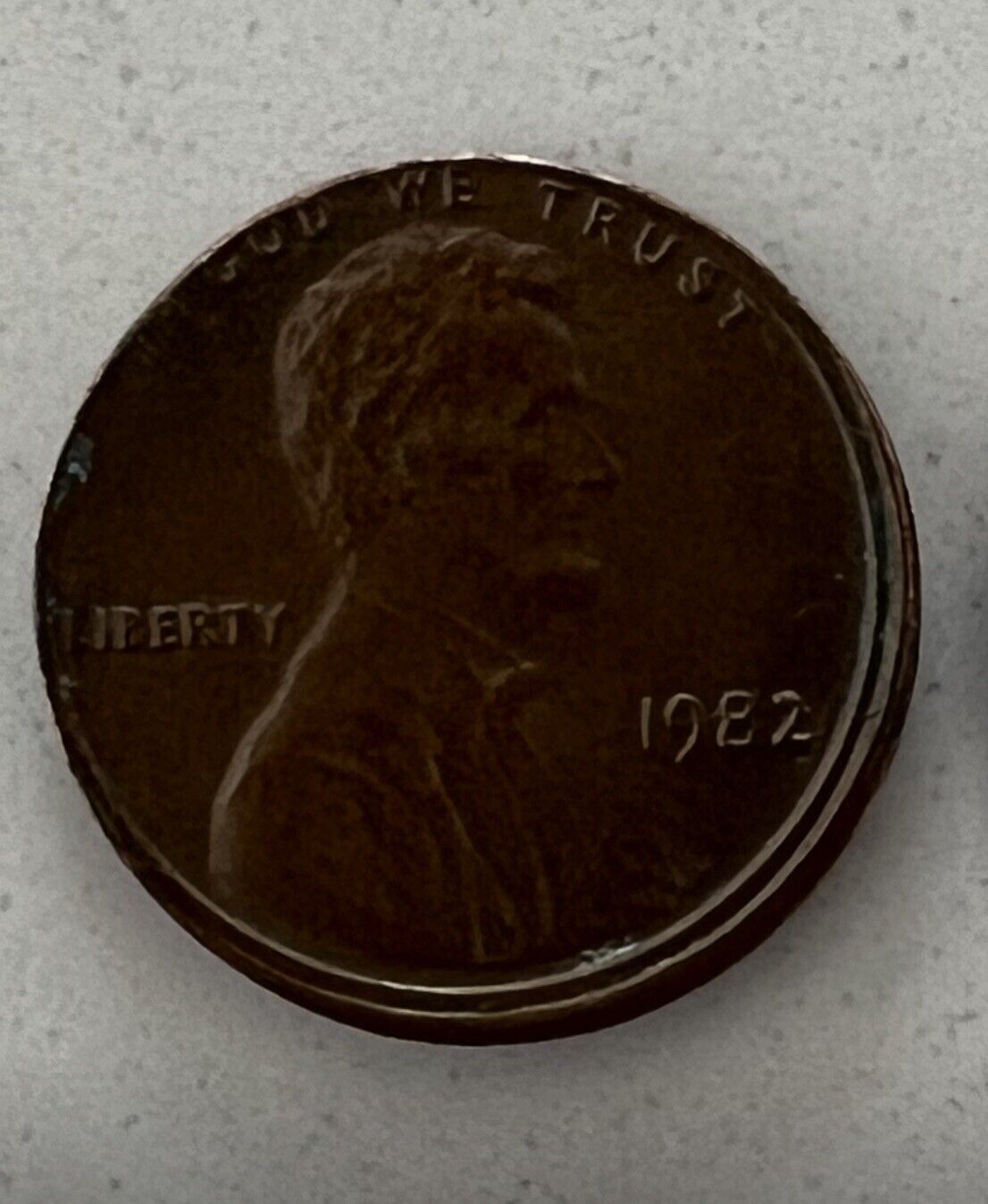 1982 Fuera De Centro lincoln penny 1982
