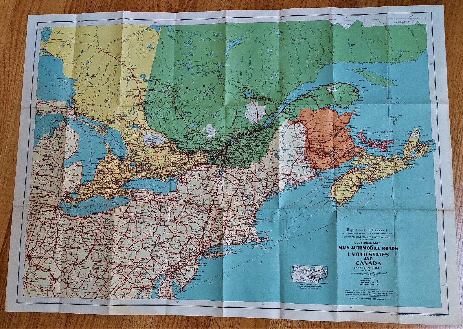 1941 Automobile Roads between Canada & US, Eastern sheet, Quebec, Ontario, 35\