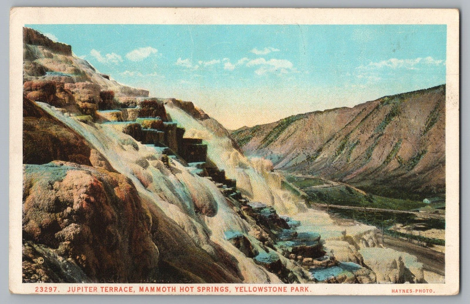 Postcard Jupiter Terrace, Mammoth Hot Springs, Yellowstone Park, Wyoming