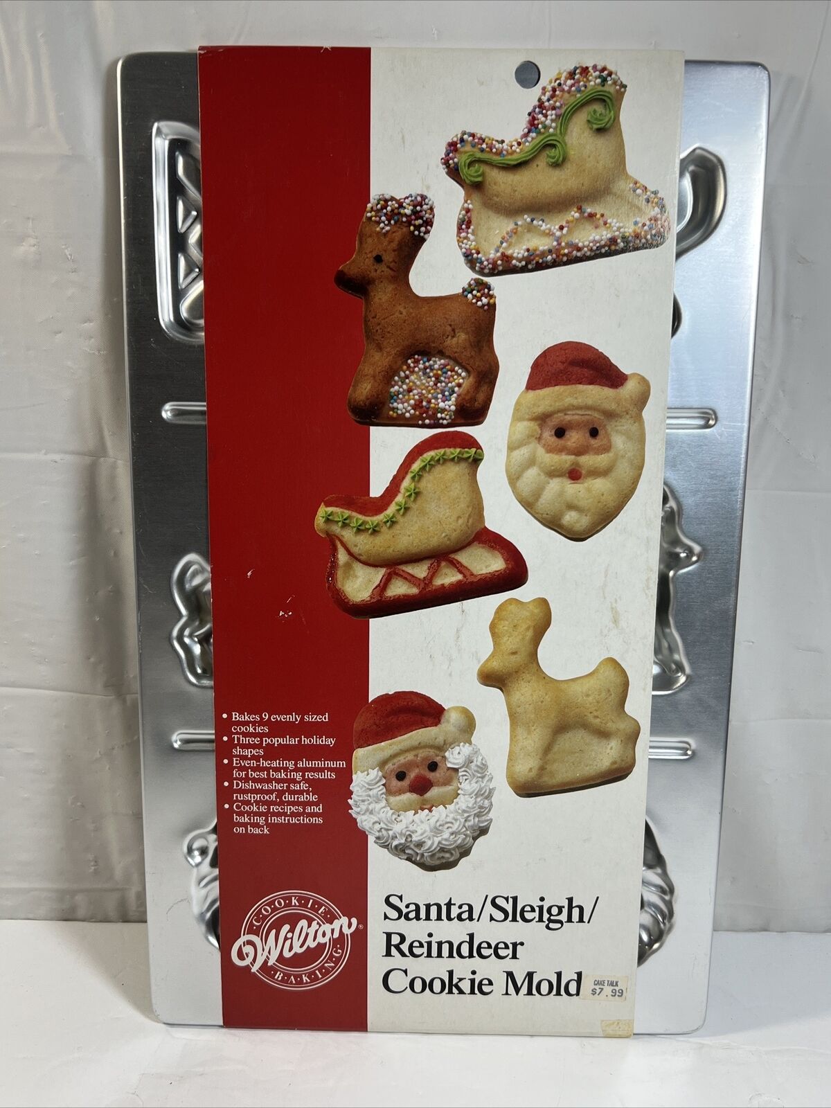  Vintage 1986 Wilton Cookie Candy Mold Pan - Santa-Sleigh- Reindeer 