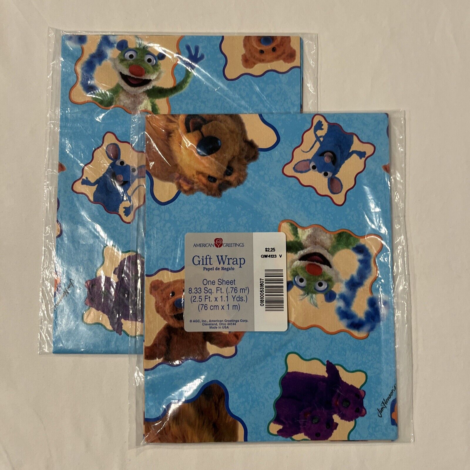 2 American Greetings Vintage Bear In The Big Blue House Gift Wrap New Paper