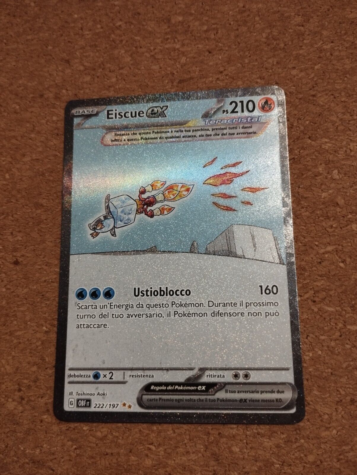 Eiscue EX Old. Art 222/197 Teracrystal Off Series Rare Pokemon Near Mint Card 