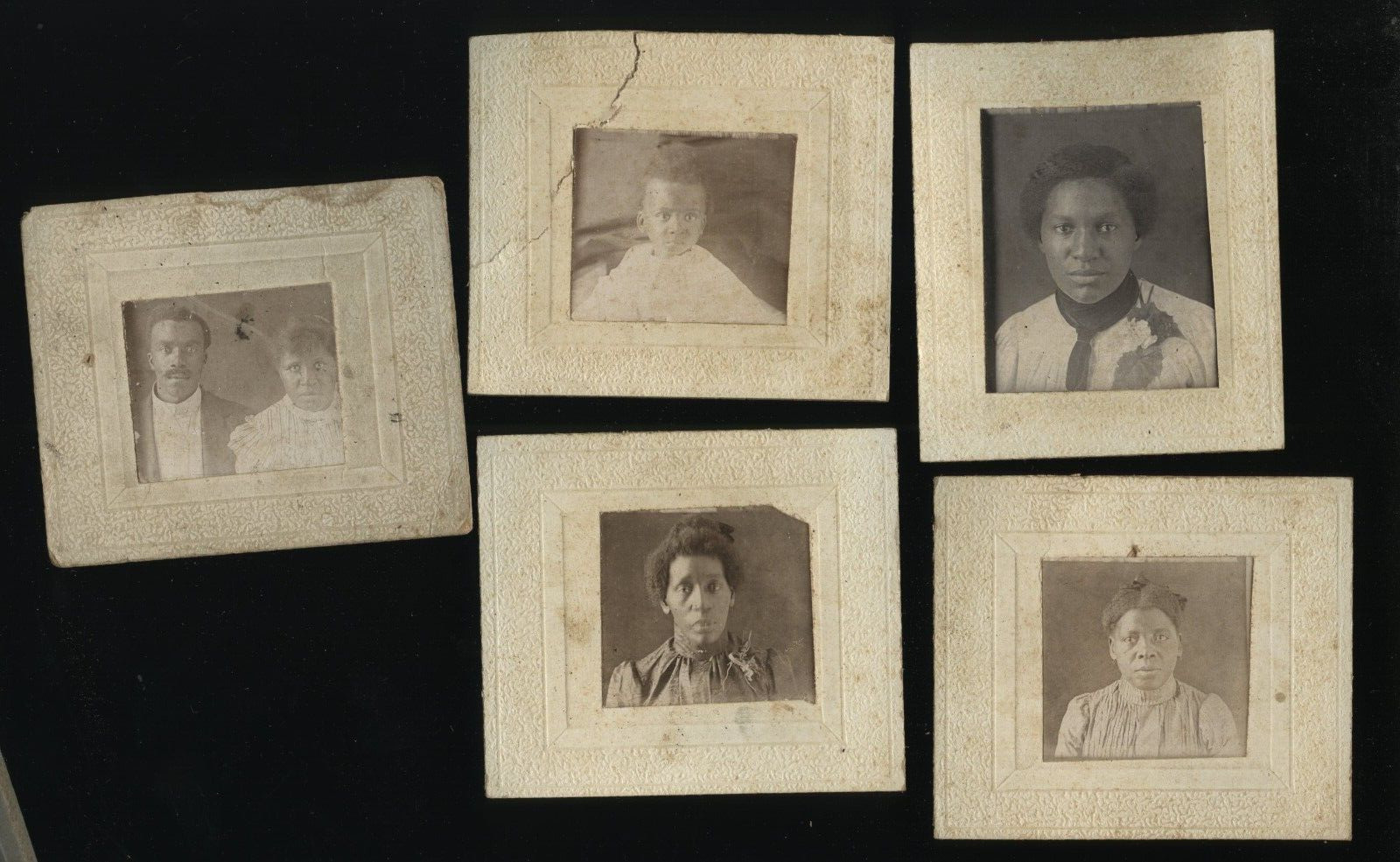 Lot of Miniature Antique Photographs African American Family Photo Black