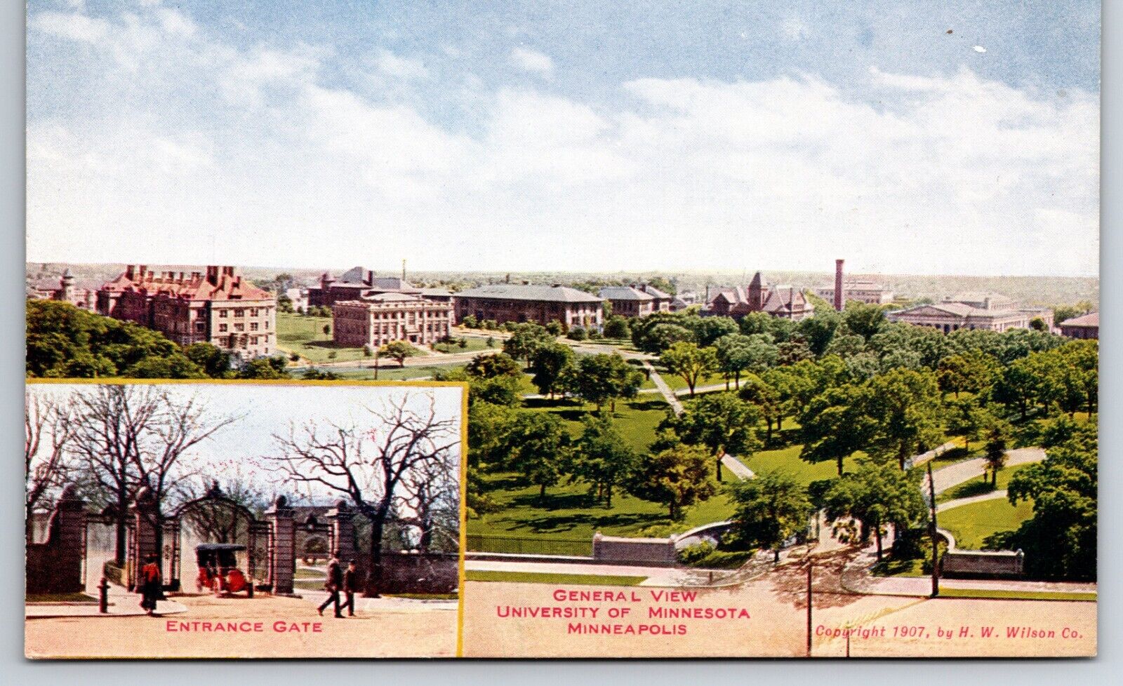 University Of Minnesota c1900\'s Minneapolis MN Overview Frt Ent Vintage Postcard