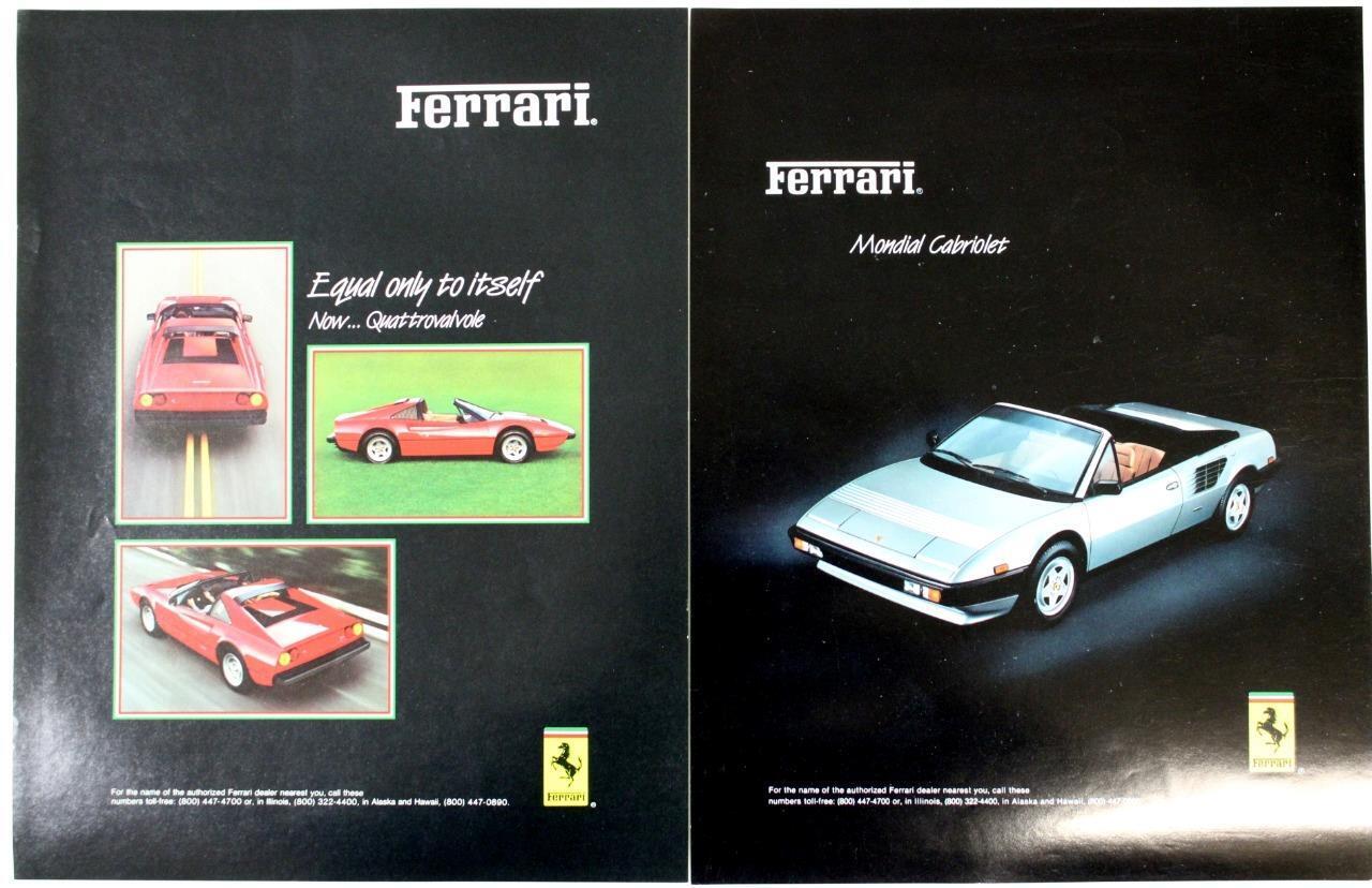 2 1983 Ferrari Single Sheet 2 Sided Sales Brochures 8.5X11 Inches {Blue-3