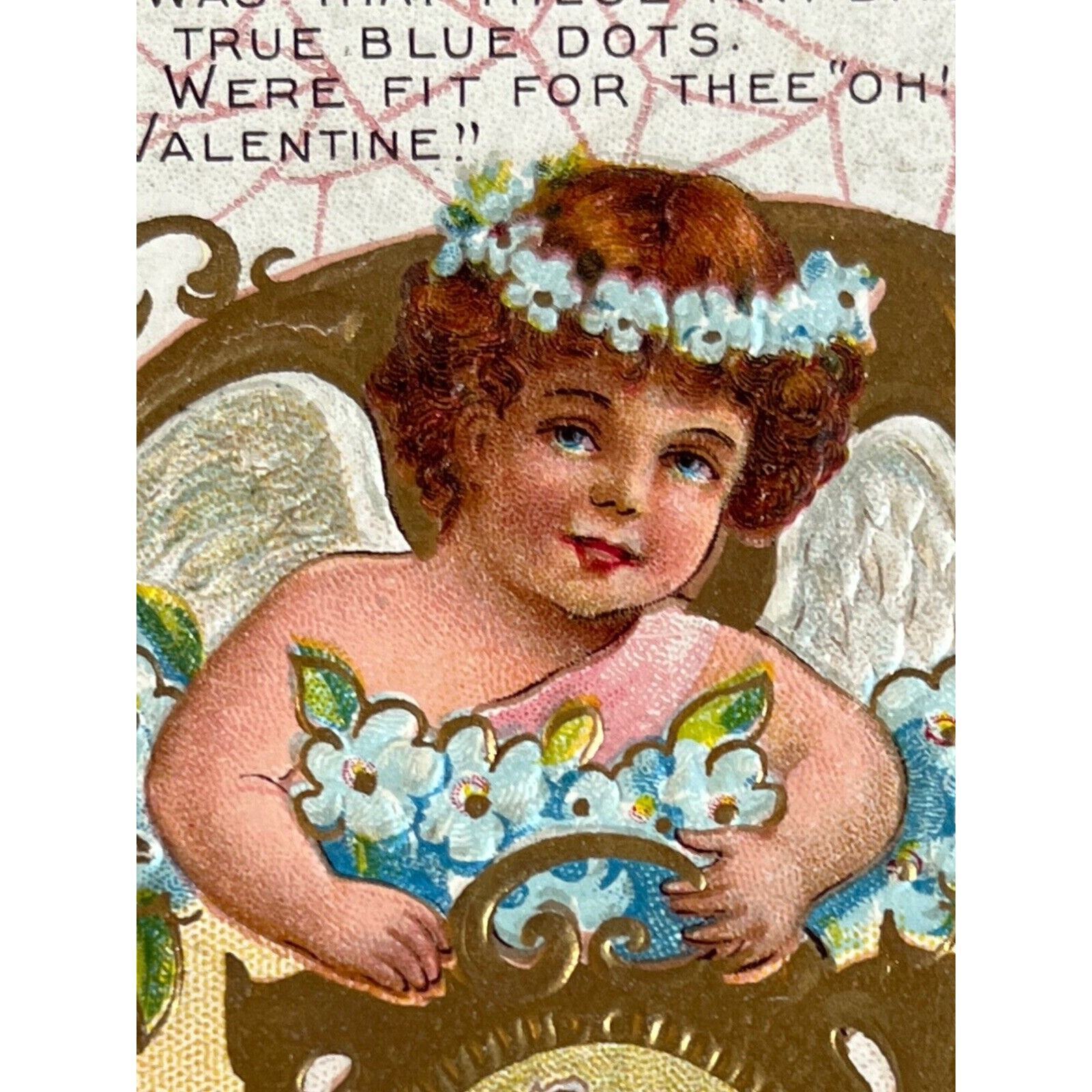 Antique Early 1900s Ephemera Valentine Litho Postcard Embossed Cupid Series No1