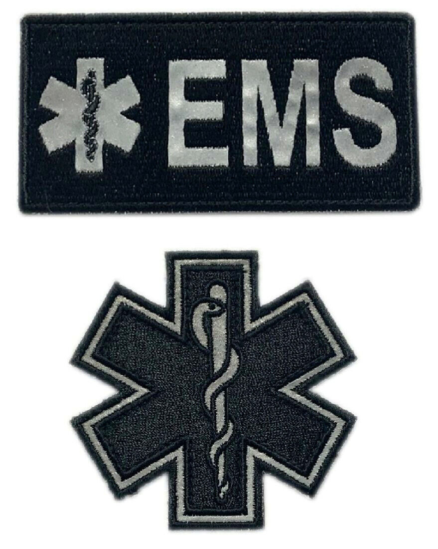 Reflective EMT EMS Paramedic Medic Patch [2PC Bundle - Hook Fastener- RE5,6]