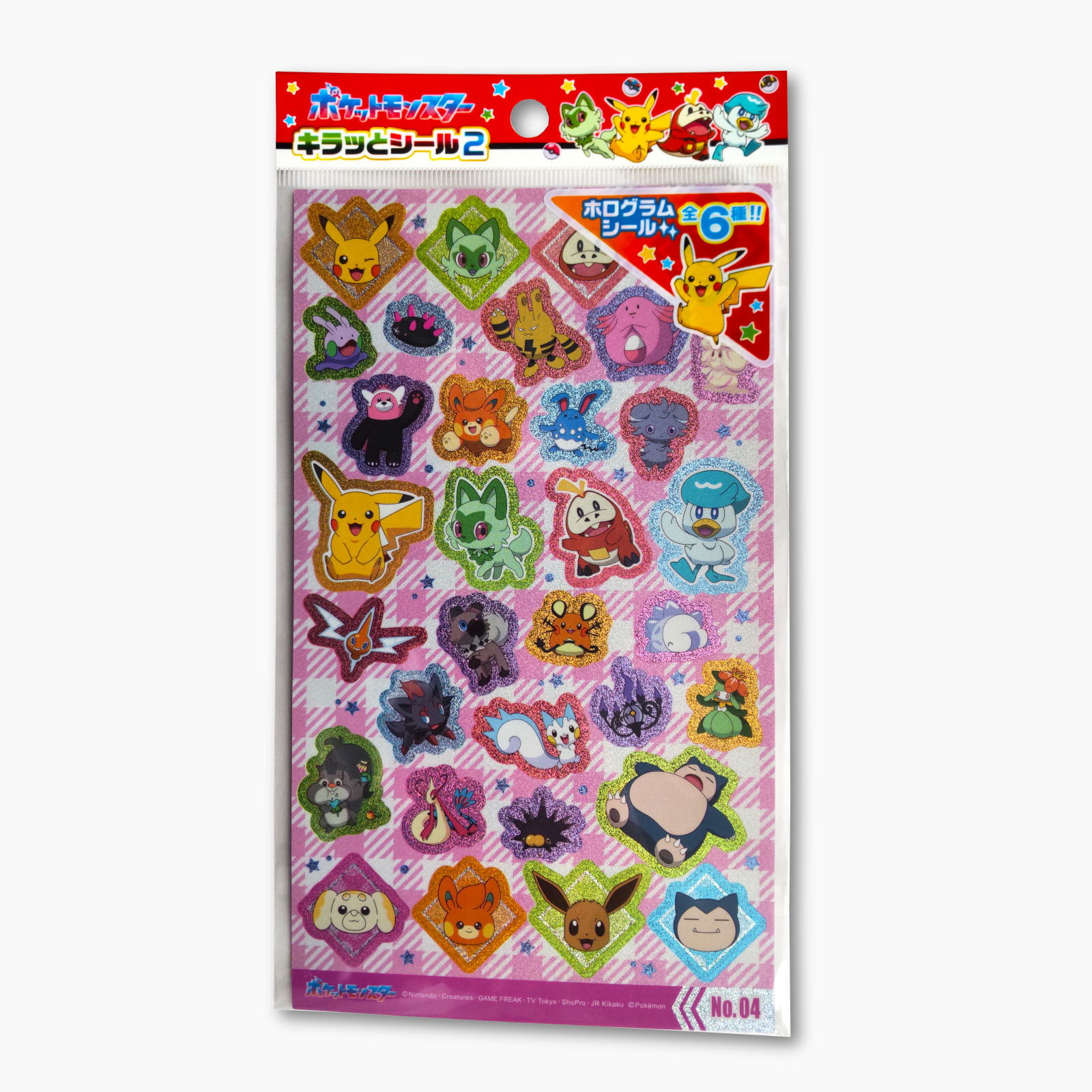 Pokemon Sticker Sheet No. 4 : 1 Pack - Over 30 Stickers