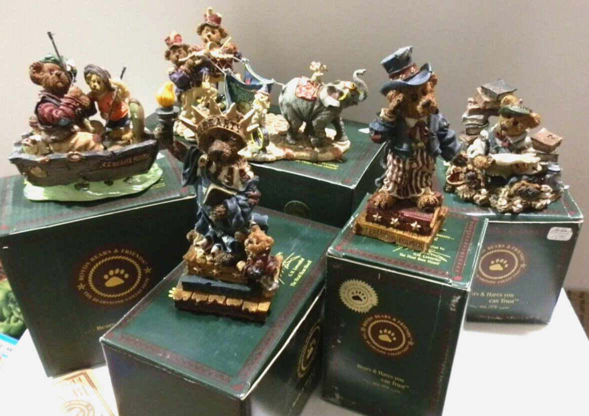 Boyds Bears & Friends The Bearstone Collection Lot Of 5 With Boxes