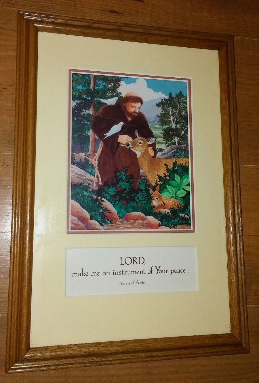 FRANCIS ASSISI Framed Print Prayer LORD MAKE ME INSTRUMENT YOUR PEACE Religious