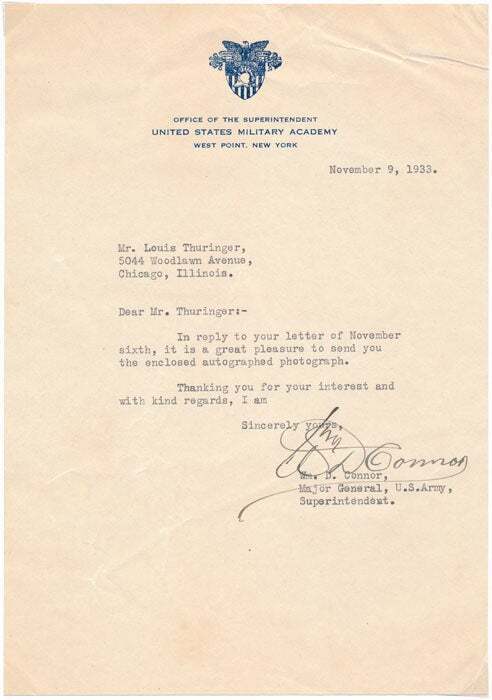 William D CONNOR / Typed Note Signed