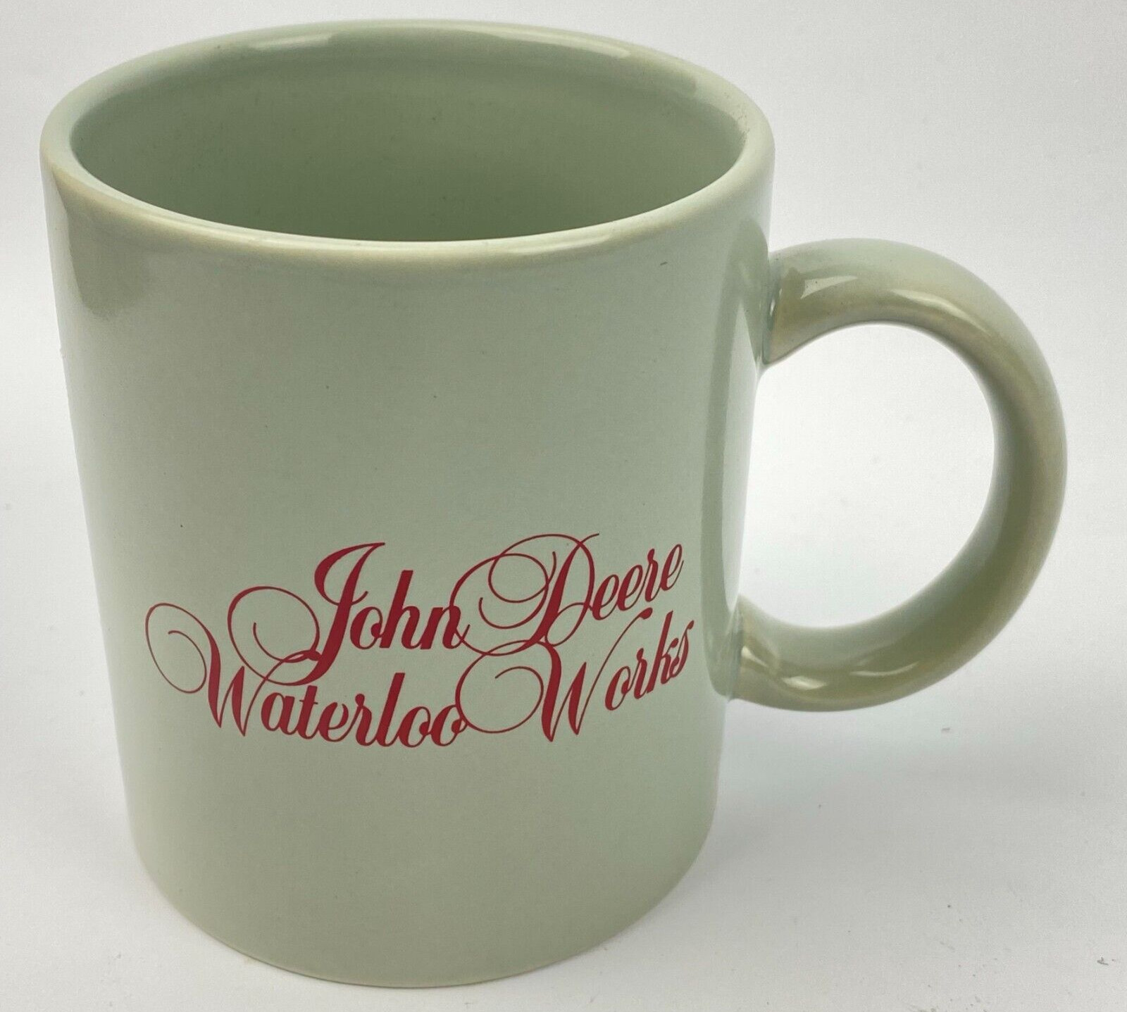 John Deere Coffee Cup Waterloo Works Advertising  Mug Vintage 
