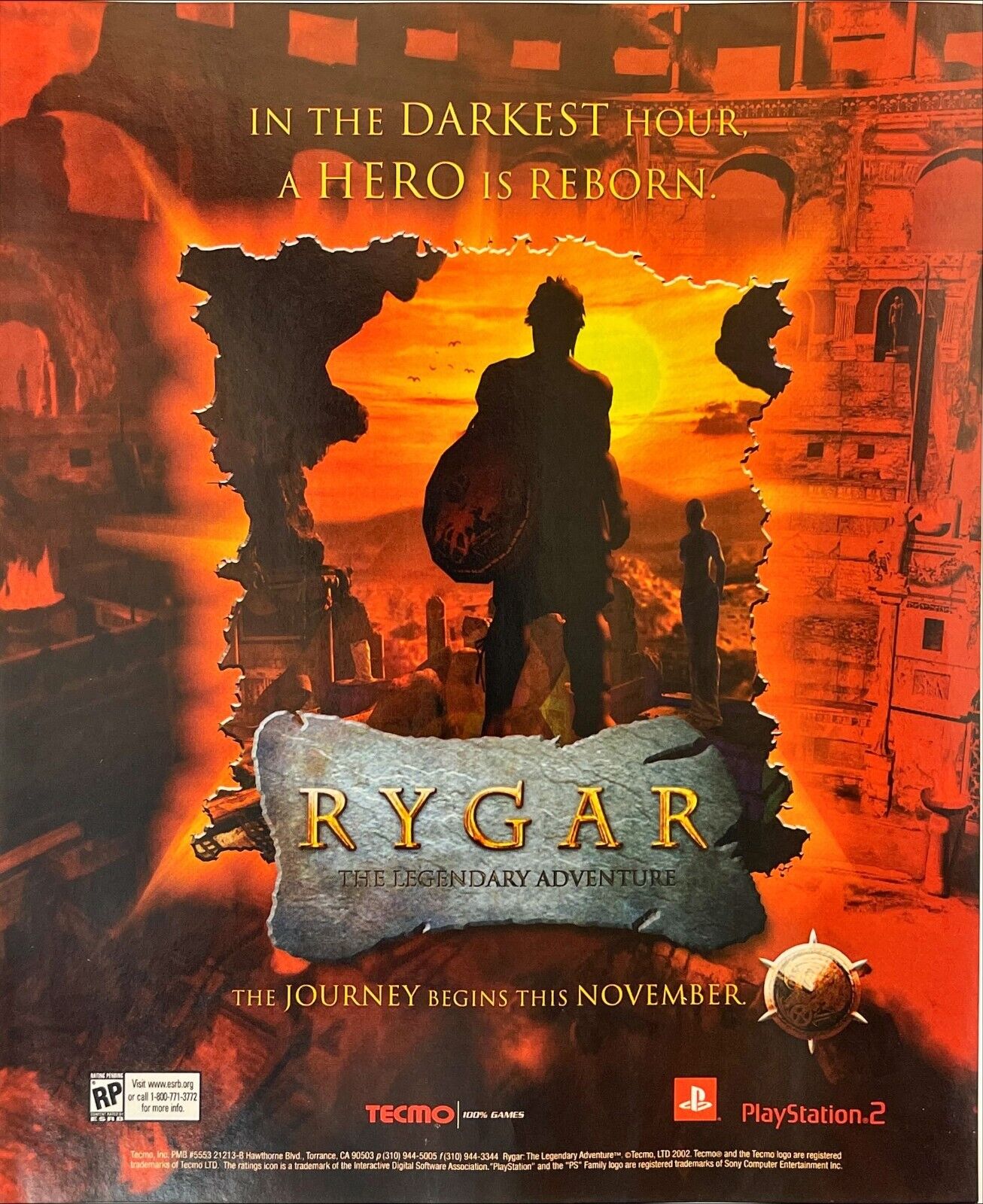 Rygar Video Game Magazine Print Ad PlayStation The Darkest Hour A Hero Is Reborn