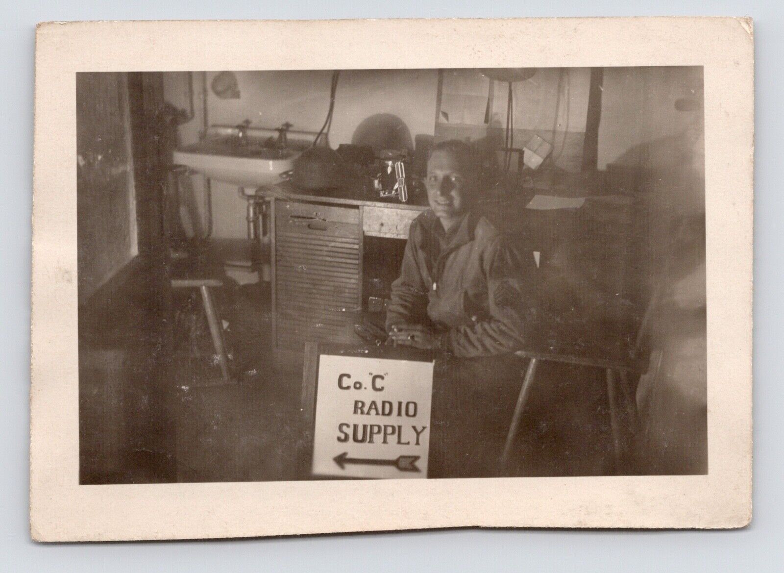 c1930s-40s~WWII Serviceman~Amateur Ham Radio Supply Shop~Co. \