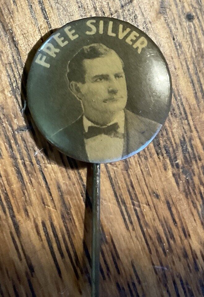 1896 WILLIAM JENNINGS BRYAN Campaign Button Pin  3/4\