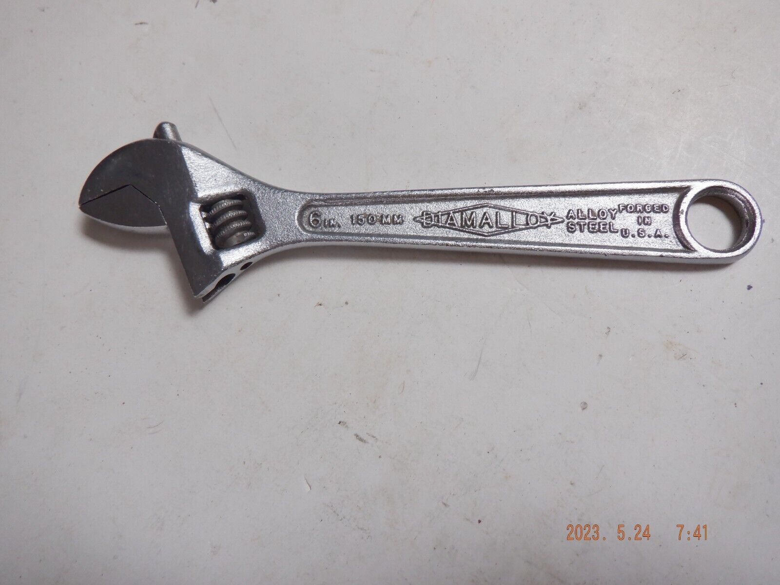Vintage Diamond Calk Horseshoe Co 6” Diamalloy Adjustable Mechanic Wrench 