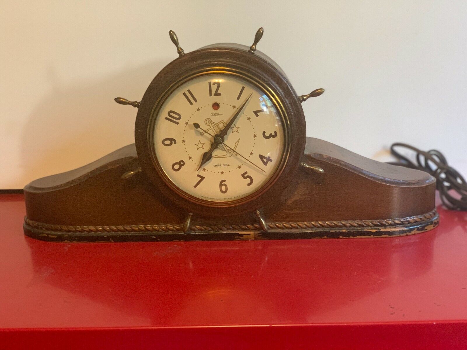 Vintage Warren Telechron 1934 mantel Ship Bell Mantel  Clock Not Working