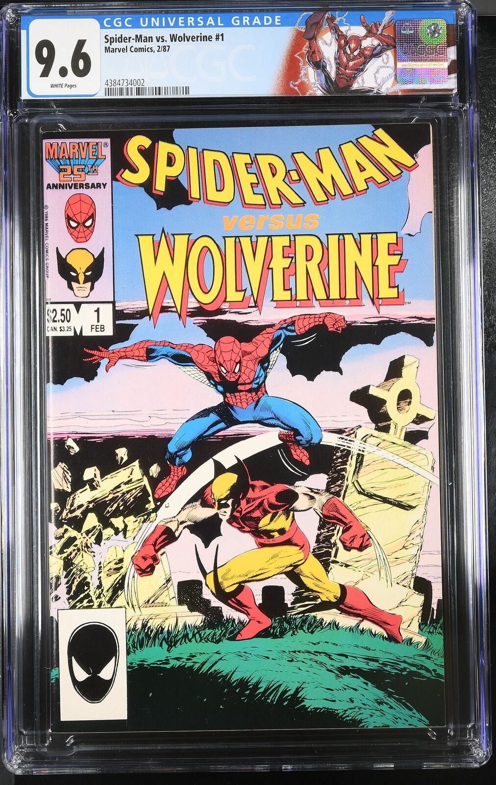 Spider-Man vs. Wolverine #1 CGC 9.6 Near Mint+ • Custom Label • Marvel 1987