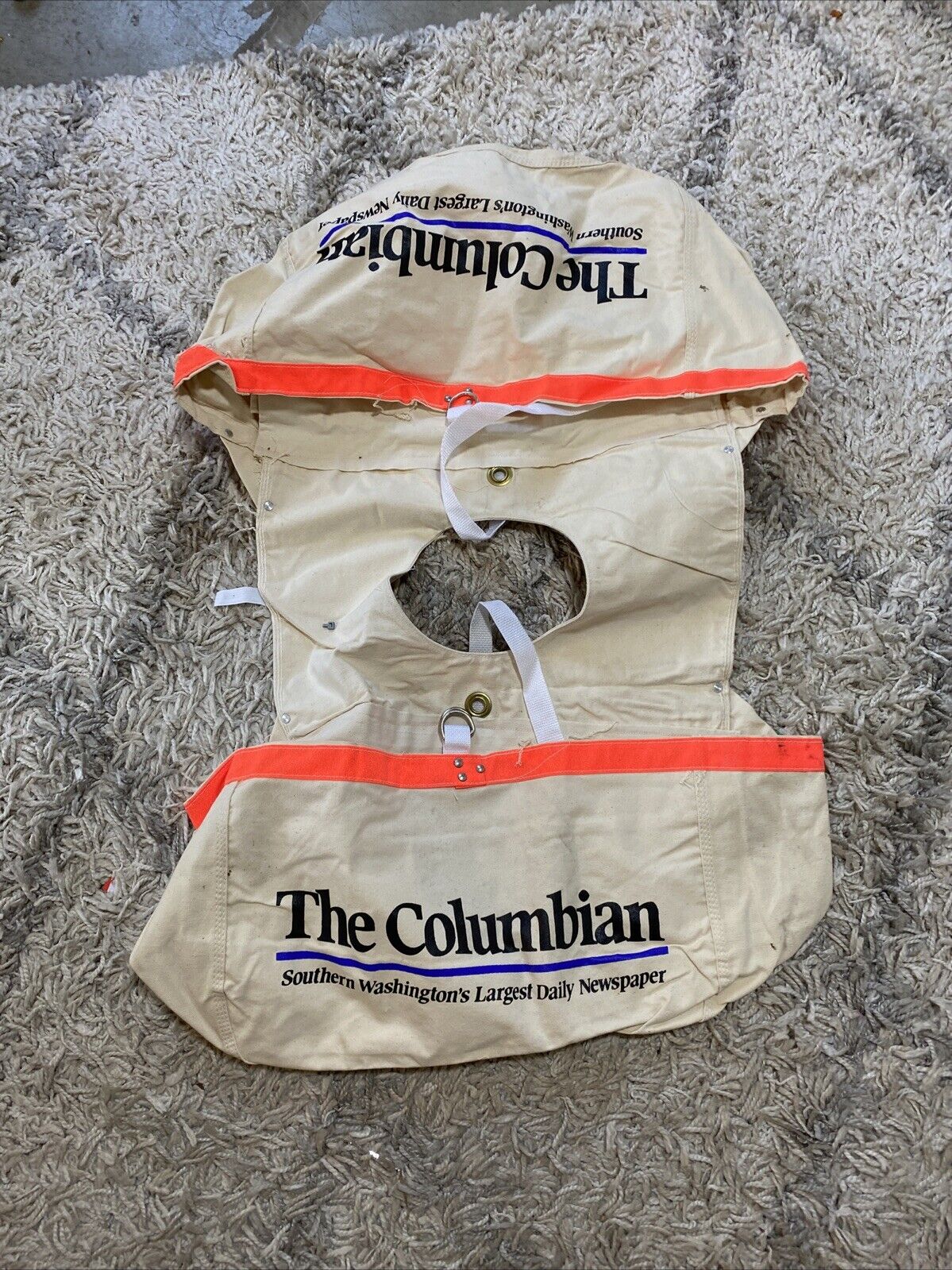 The Columbian Newspaper Delivery Bag White HTF USA
