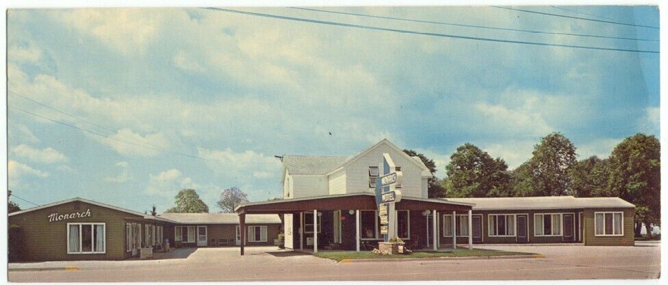 Cheboygan MI Monarch Motel Panoramic Postcard Michigan