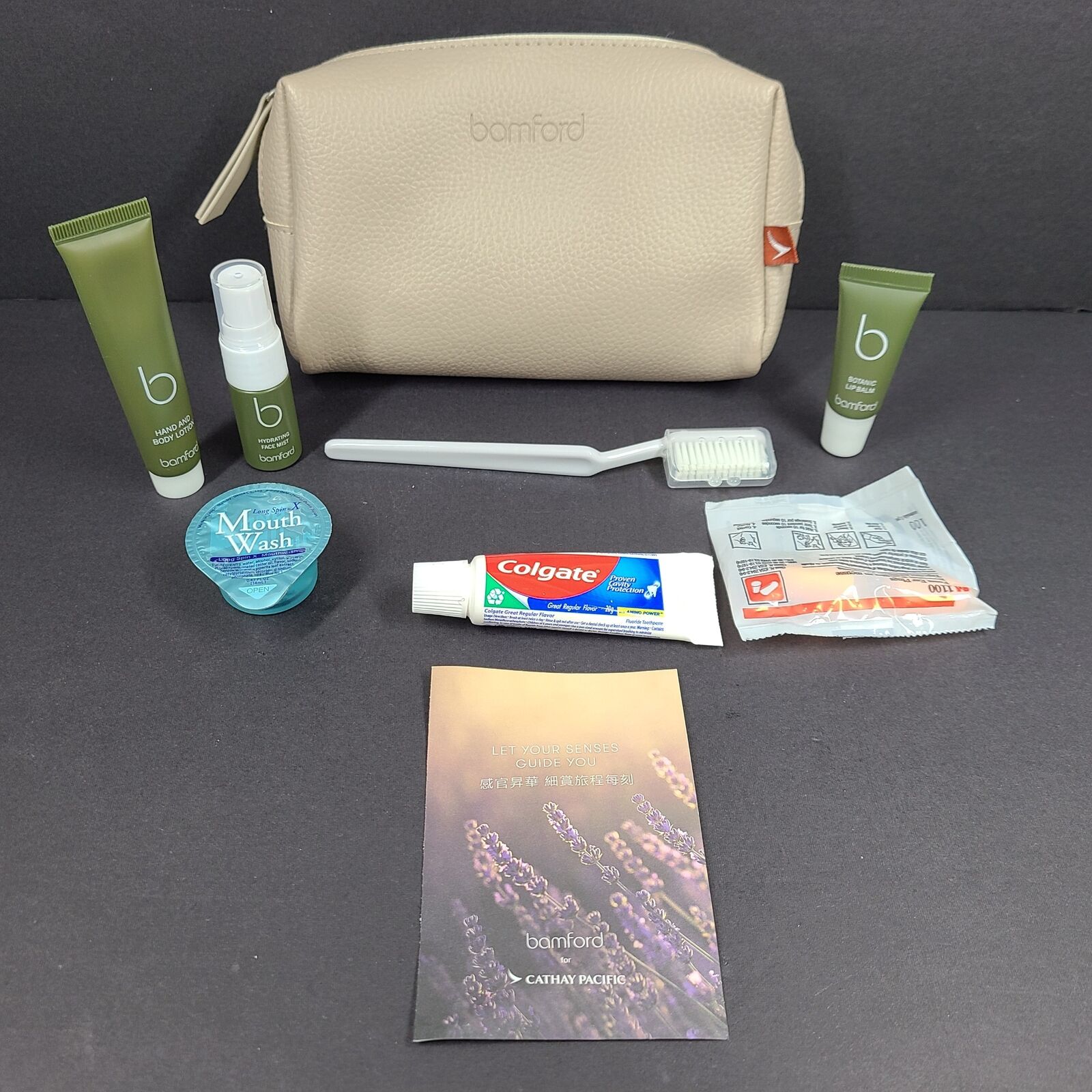 Cathay Pacific Amenity Kit Business Class by Bamford Gray Beige