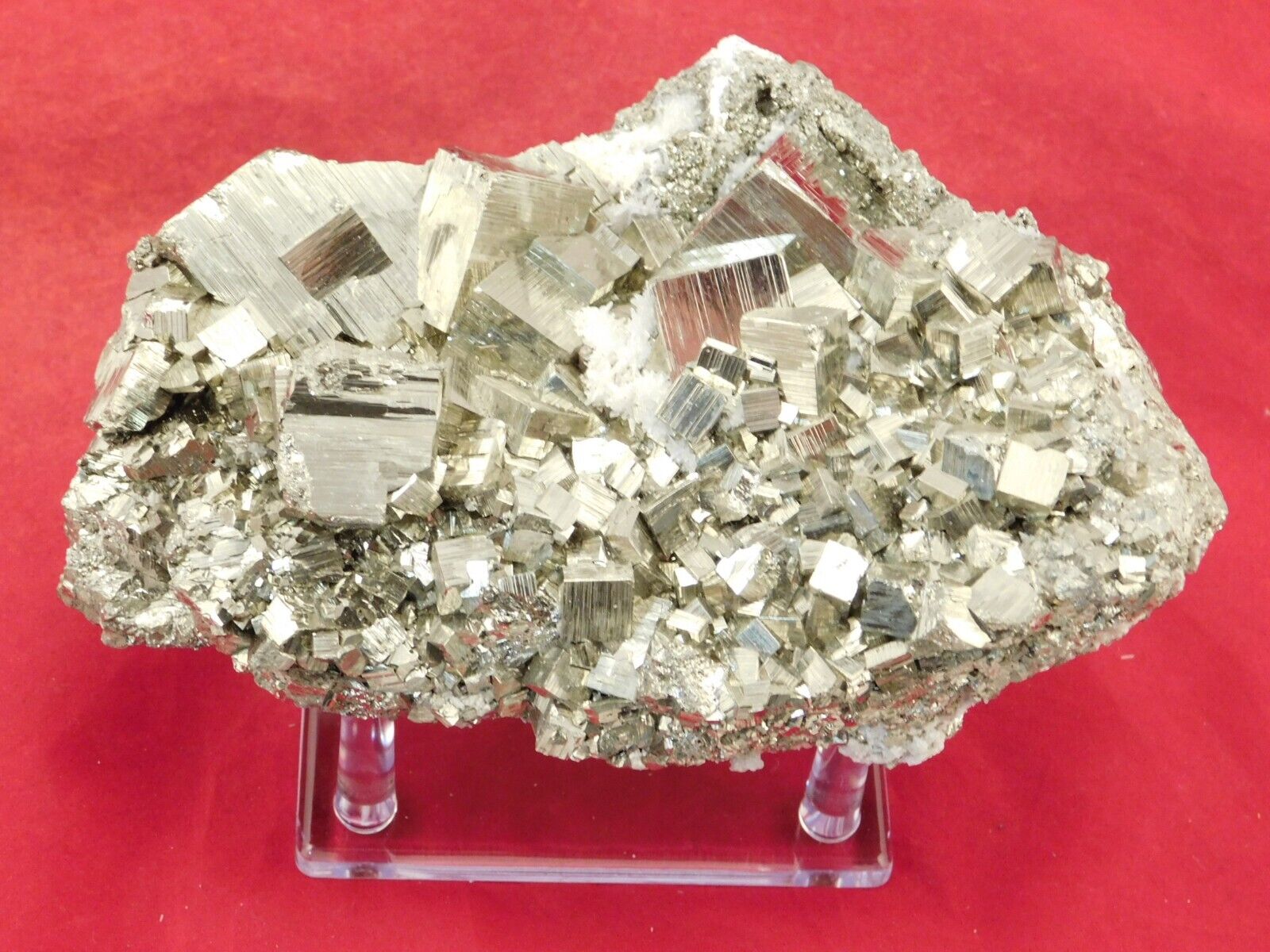 BIG 100% Natural PYRITE Crystal CUBE Cluster From Peru with Stand 1591gr